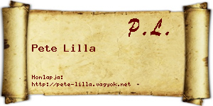 Pete Lilla névjegykártya